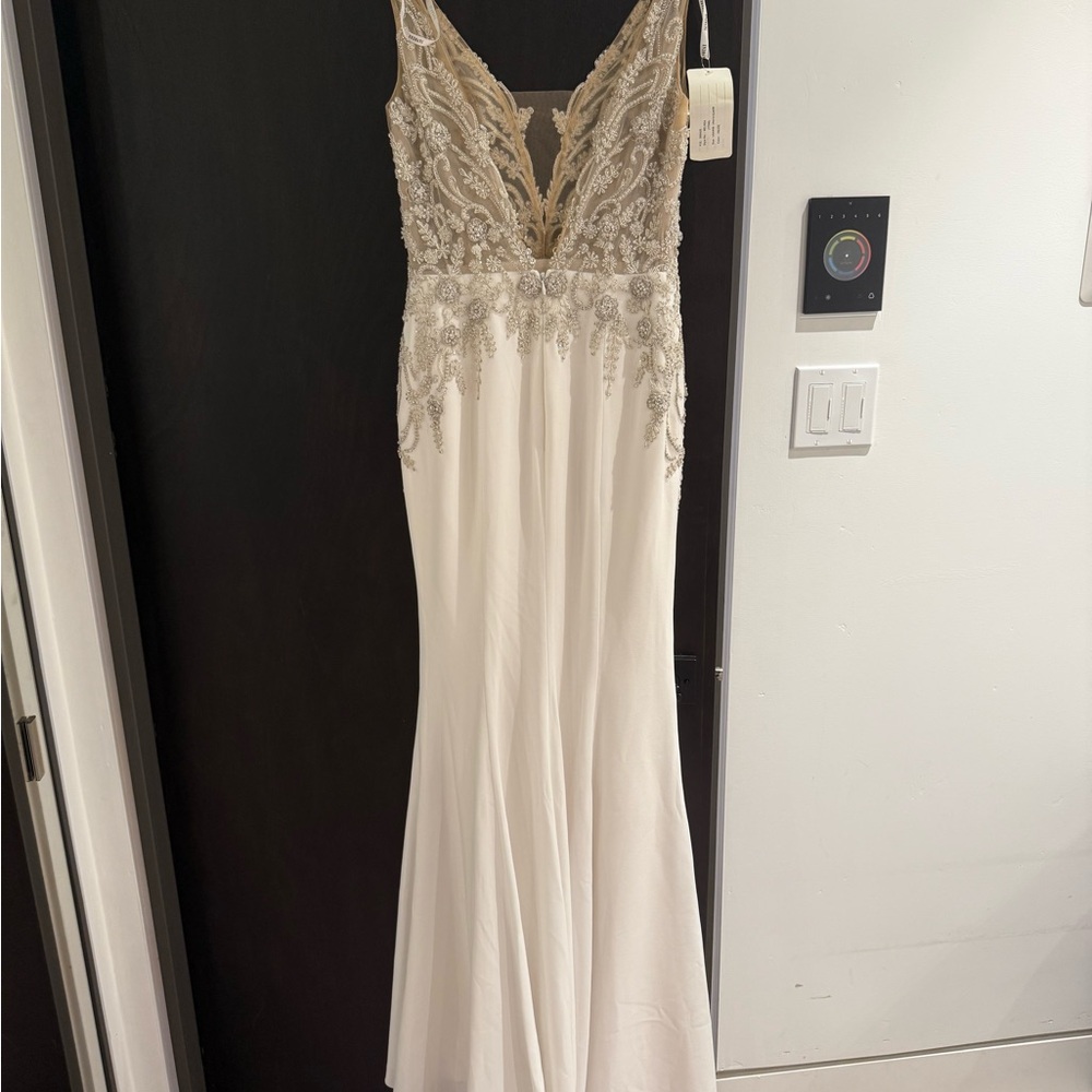 Full Glam Embellished White Lace Wedding Dress - Picture 16 of 16